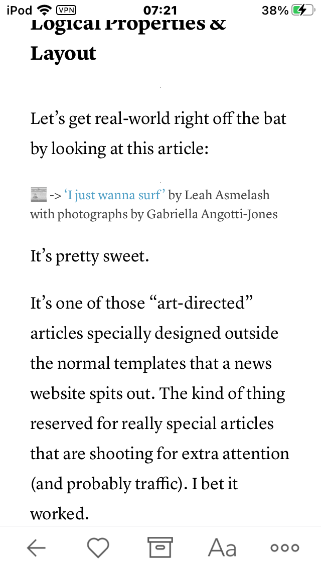 Logical Properties & Layout - Instapaper