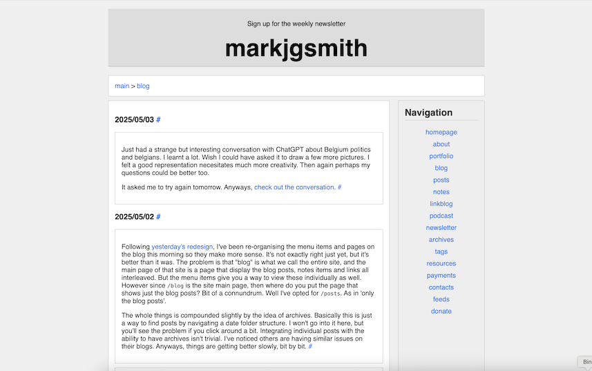 New site design