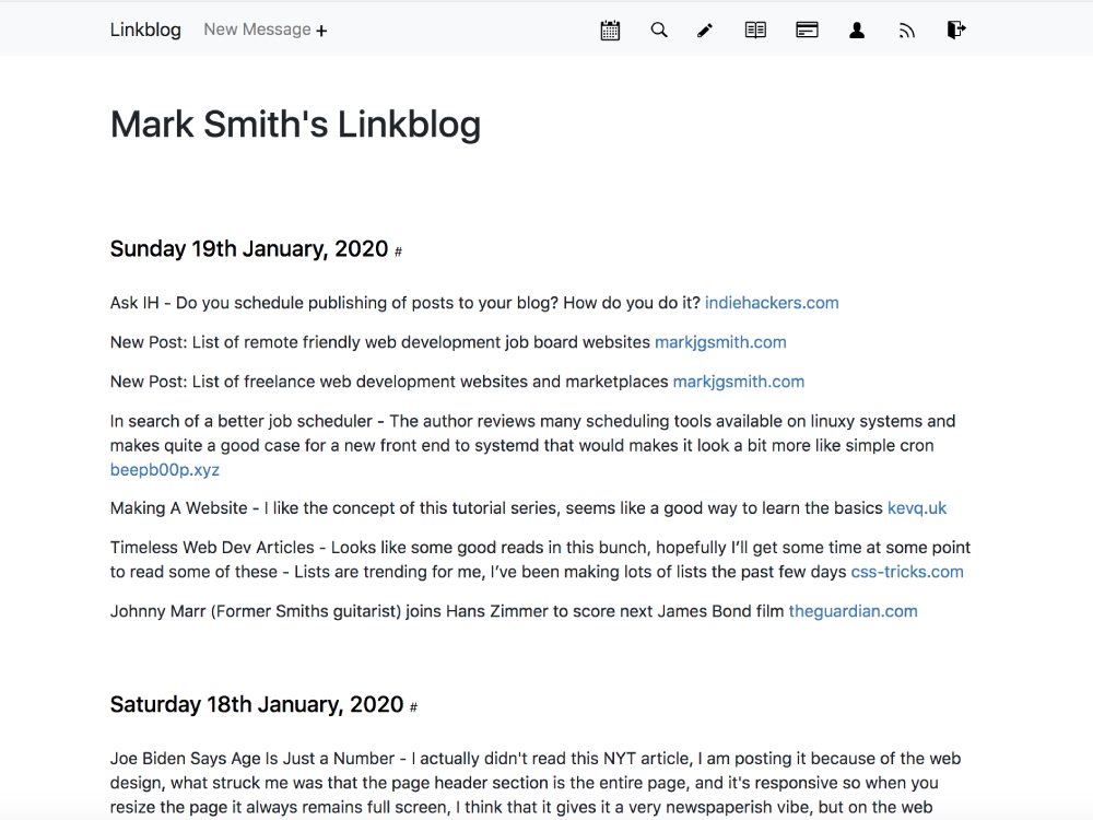 User Linkblog Page